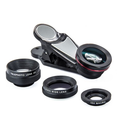 2020 newest 4 in 1 HD mobile phone camera external lens photography kit with clip